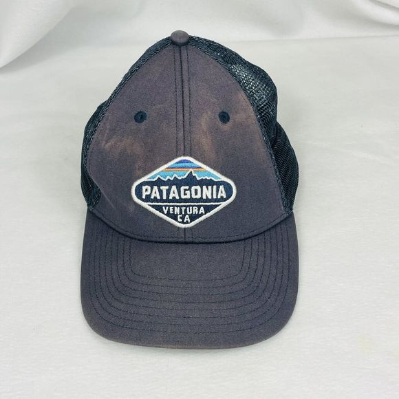 Patagonia Ventura CA Blue Snapback Baseball Trucker Hat Cap OSFM DISTRESSED Read - Picture 1 of 5